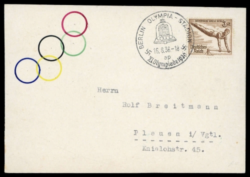 Sport u. Spiel,Olympia Berlin 1936,Sonderstempel, Brief
