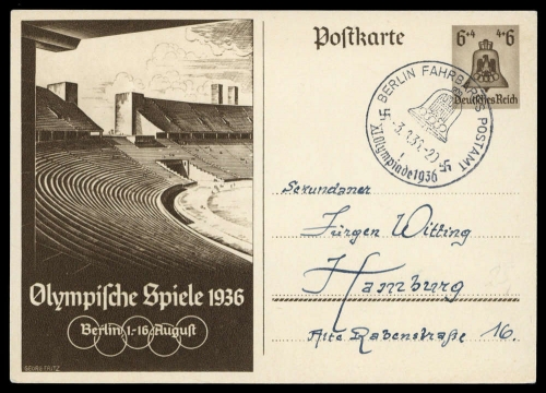 Sport u. Spiel,Olympia Berlin 1936,Sonderstempel, Brief