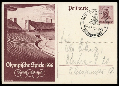 Sport u. Spiel,Olympia Berlin 1936,Sonderstempel, Brief