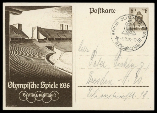Sport u. Spiel,Olympia Berlin 1936,Sonderstempel, Brief