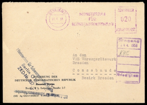 DDR Dienstpost, Brief