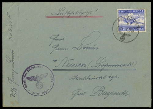 1942, Deutsche Besetzung II. WK, Feldpostmarken, 1 A, Brief