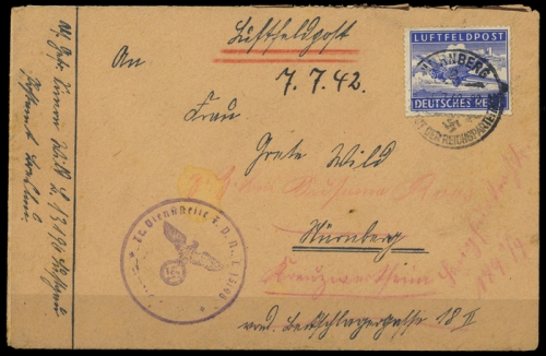 1942, Deutsche Besetzung II. WK, Feldpostmarken, 1 A, Brief