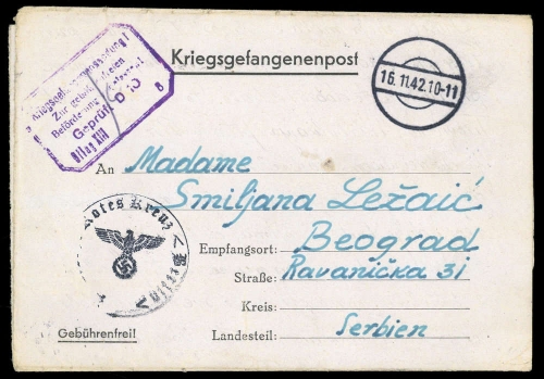 1942, Kriegsgefangenenlagerpost, Brief