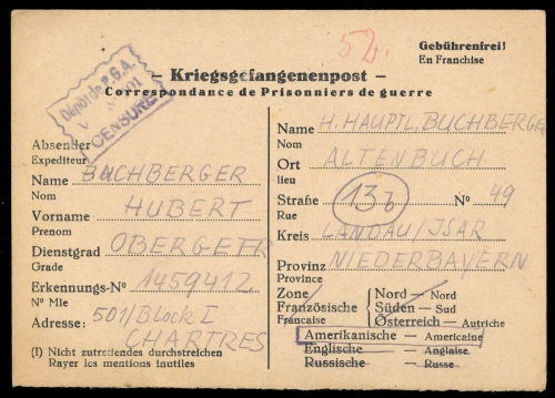 1947, Kriegsgefangenenlagerpost, Brief