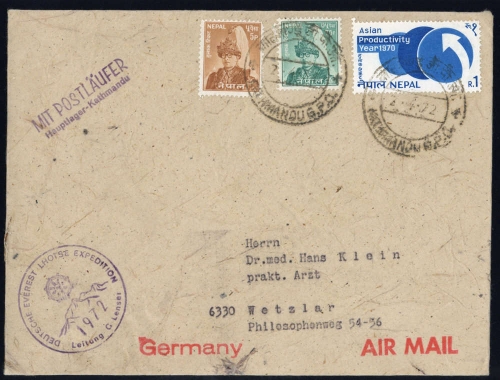 1972, Expeditionen,Himalaya,, N. 252 u.a., Brief