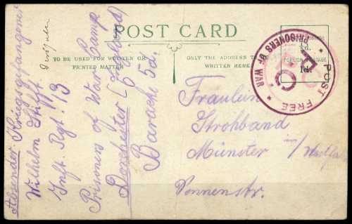 1915, Kriegsgefangenenlagerpost, Brief