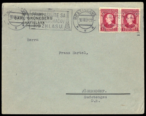 1939, Slowakei, 40 A (2), Brief