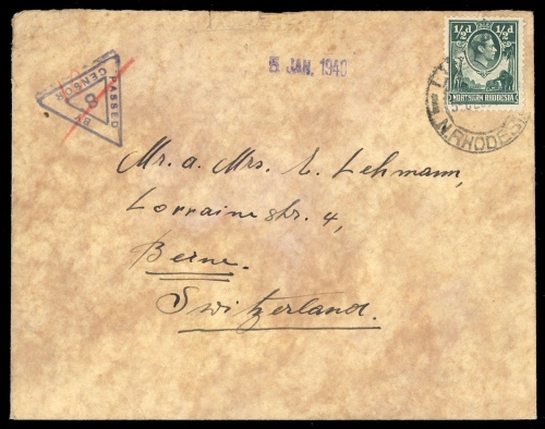 1938, Nord Rhodesien, 25, Brief