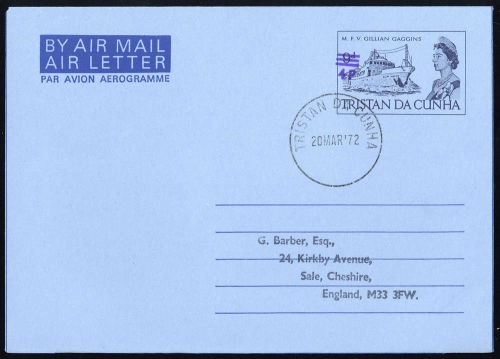 1971, Tristan da Cunha, LF 2 a, Brief