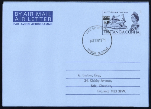 1971, Tristan da Cunha, LF 2 b, Brief
