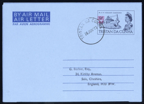1971, Tristan da Cunha, LF 2 c, Brief