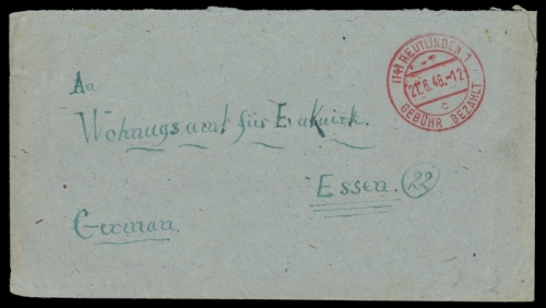 Französische Zone Württemberg, Brief