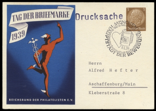 1939, Postgeschichte,Tag der Briefmarke,Deutschland bis 1945, Brief