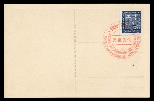 1939, Böhmen und Mähren, CSR V 277, Brief