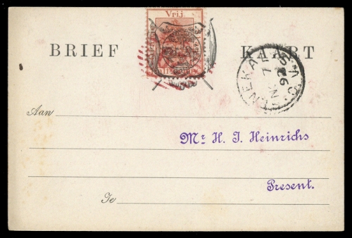 1889, Oranjefreistaat Marken für Postkarten, Po 1, Brief