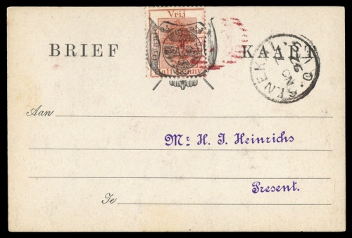 1889, Oranjefreistaat Marken für Postkarten, Po 1, Brief