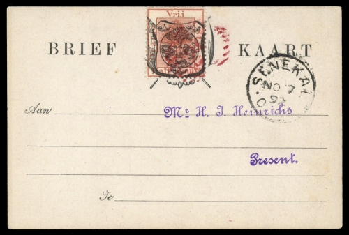 1889, Oranjefreistaat Marken für Postkarten, Po 1, Brief