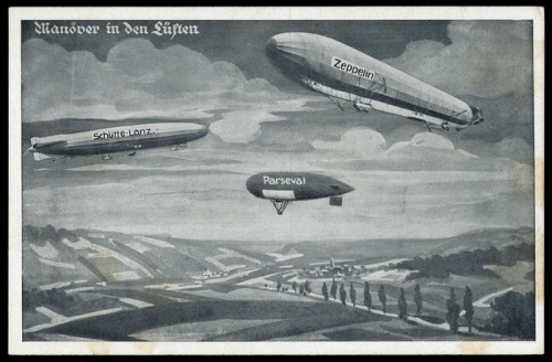 1914, Zeppelin,Zeppelin Postkarten,Luftflotten-Verein, Brief