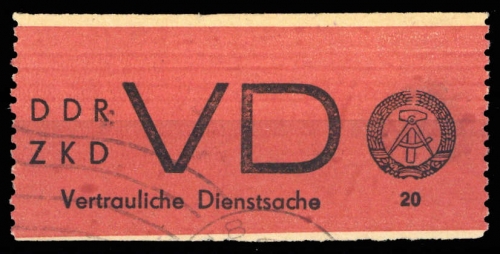 1965, DDR Vertrauliche Dienstsachen, VD 1 A, gest.
