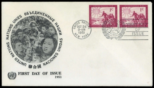 1951, UNO New York, 1 (2), FDC