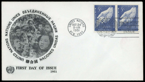 1951, UNO New York, 5 (2), FDC