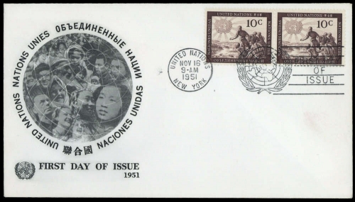 1951, UNO New York, 6 (2), FDC