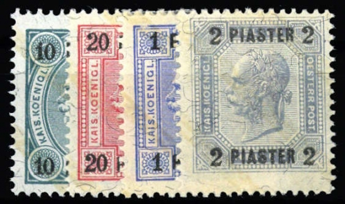 1903, Österreich Post in der Levante, 43-46, *