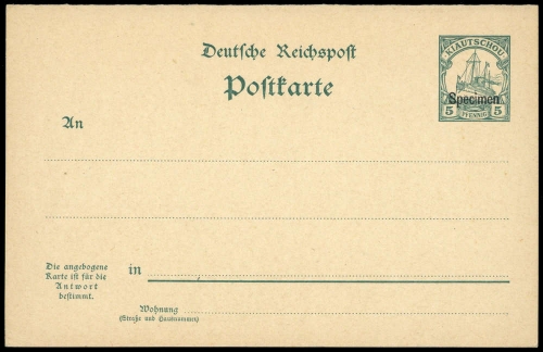 1901, Deutsche Kolonien Kiautschou, P 3 Spec.
