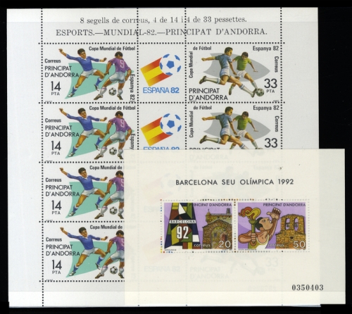 1982, Andorra Spanische Post, 155-56 u.a., **