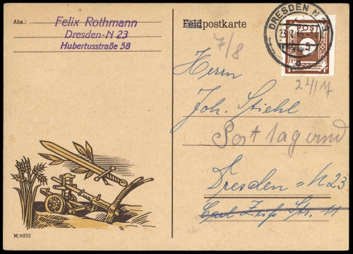1945, SBZ Ostsachsen, 42 A, Brief