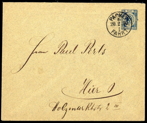 1890, Deutsches Reich Stadtpost, PU, Brief