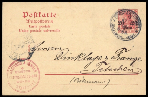 1907, Deutsche Auslandspost Türkei, GA, Brief