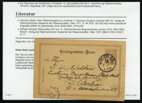 1896, Österreich, Brief