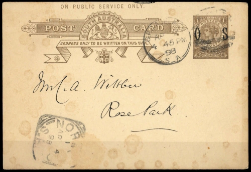 1896, Südaustralien, DP 3, Brief