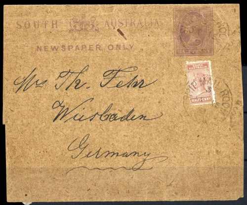 1885, Südaustralien, S 3 I a u.a., Brief