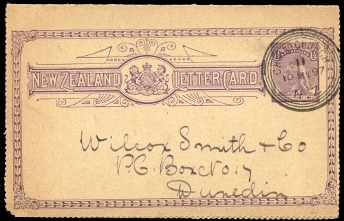 1895, Neuseeland, K 3, Brief