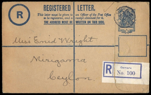1912, Neuseeland, EU 7, Brief