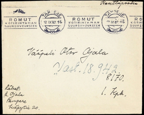 1942, Finnland, Brief