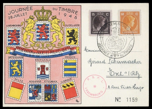 1946, Luxemburg, 350, 355, Brief