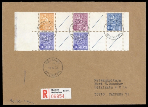 1972, Finnland, HBl. 6, Brief