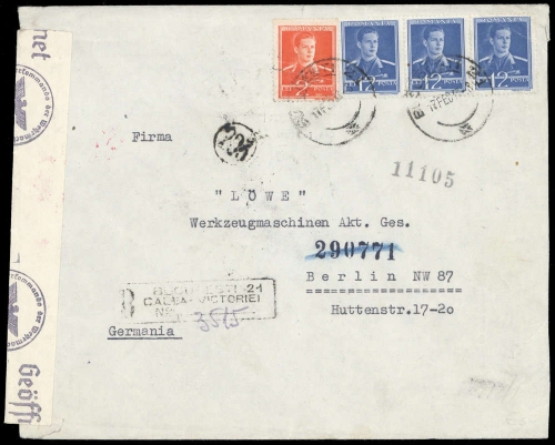 1943, Rumänien, 654 u. 659 (3), Brief