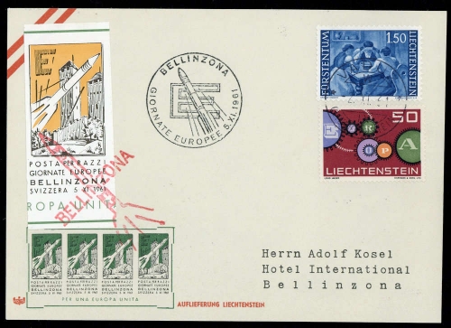 1961, Liechtenstein, 397, 414, Brief
