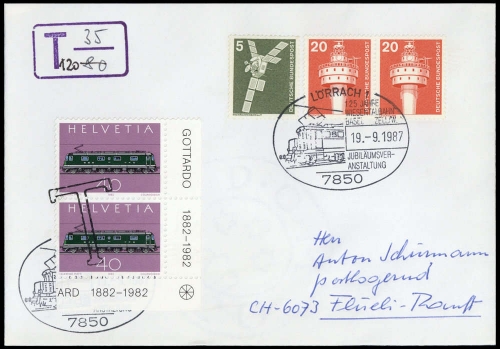 1987, Schweiz, 1215 (2), Brief