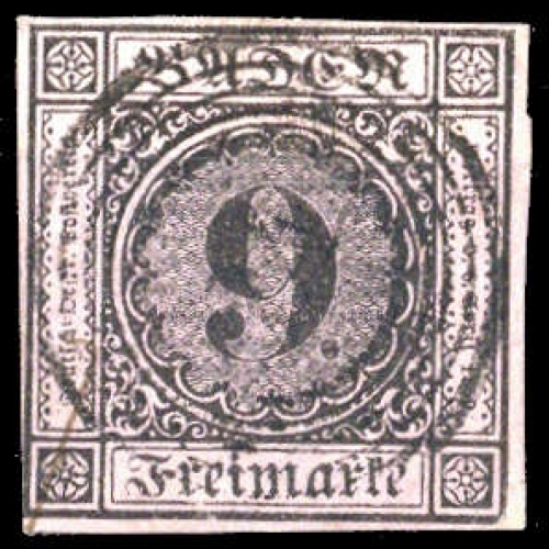 1851, Altdeutschland Baden, 4 b, gest.