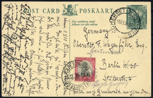 1936, Südafrika, P 19 u.a., Brief