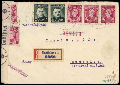 1938, Slowakei, 40 (5), 67 (2), Brief