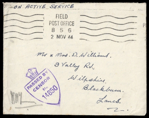 1944, Indien Britisch Indische Feldpost, Brief