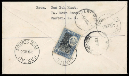 1950, Malaiische Staaten Negri Sembilan, 74 C, Brief