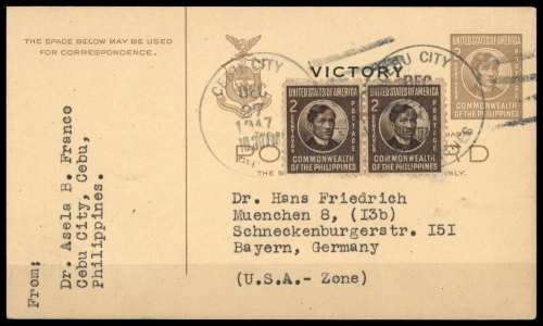 1946, Philippinen, 457 (2), Brief